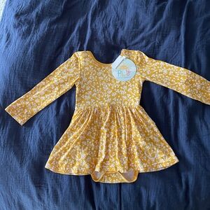 Little Sleepies Golden Poppies Twirl Dress With Bodysuit. Brand new with tags